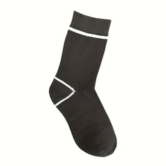 5 Pairs Letter Print Striped Socks Crew Sports Women's Stockings