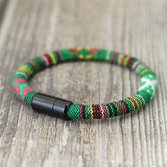 Men's Braided Leather Bracelet Bangle - Gift For Son