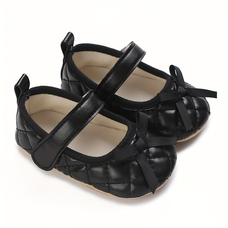 Solid Bowknot Ballet Flat Shoes For Baby Girls