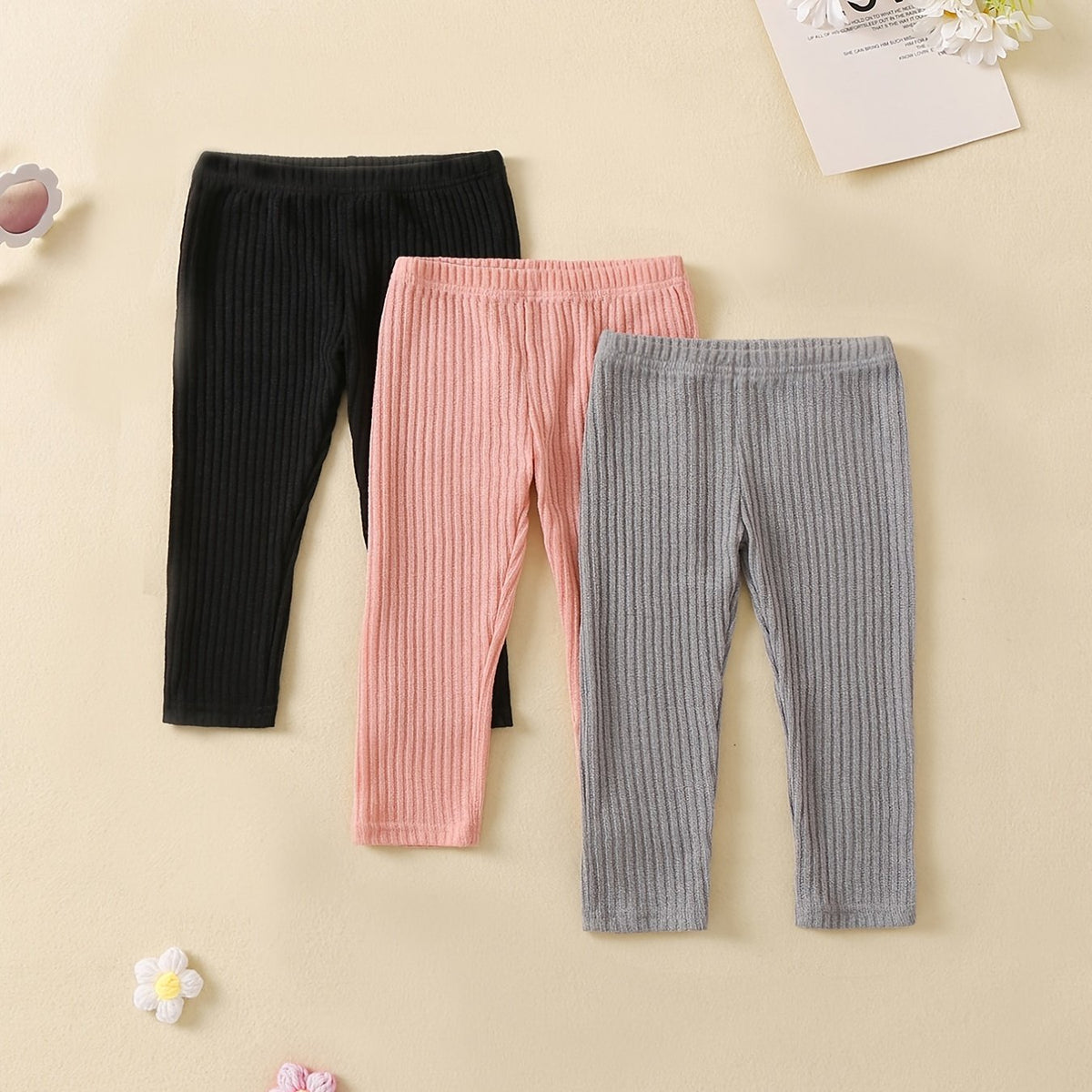 Baby Girl Pencil Pants 3pcs Set Casual Trousers