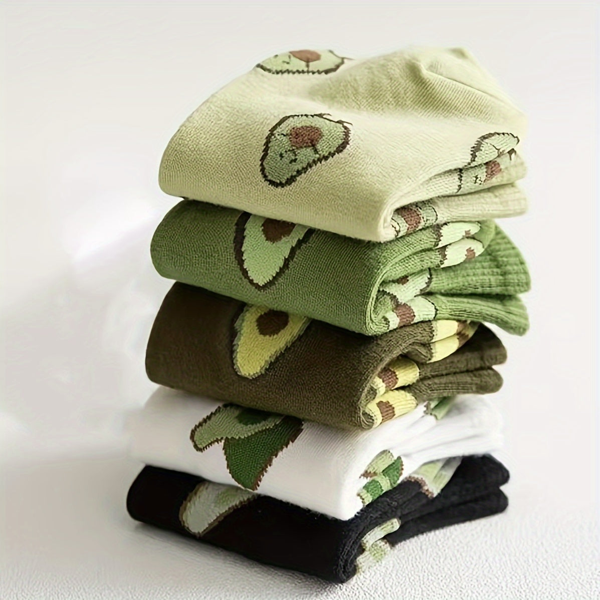 Men's Avocado Pattern Liner Anklet Socks x5