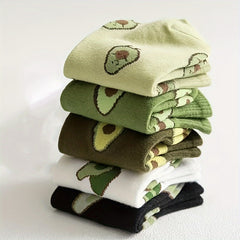 Men's Avocado Pattern Liner Anklet Socks x5