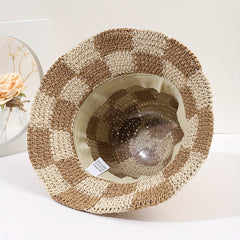 Crochet Bucket Hat Straw Sun Hat Breathable Travel Beach Hats