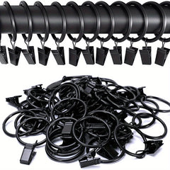 Stainless Steel Curtain Rings with Clips, Easy Installation, Vintage Finish