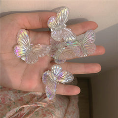 5pk Colorful Head Half Clear Hair Clip Sweetheart Heart Hair Accessory