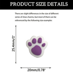 21pcs Paw Print Shoe Charms for Clogs - PVC Shoe Decorations Accessories