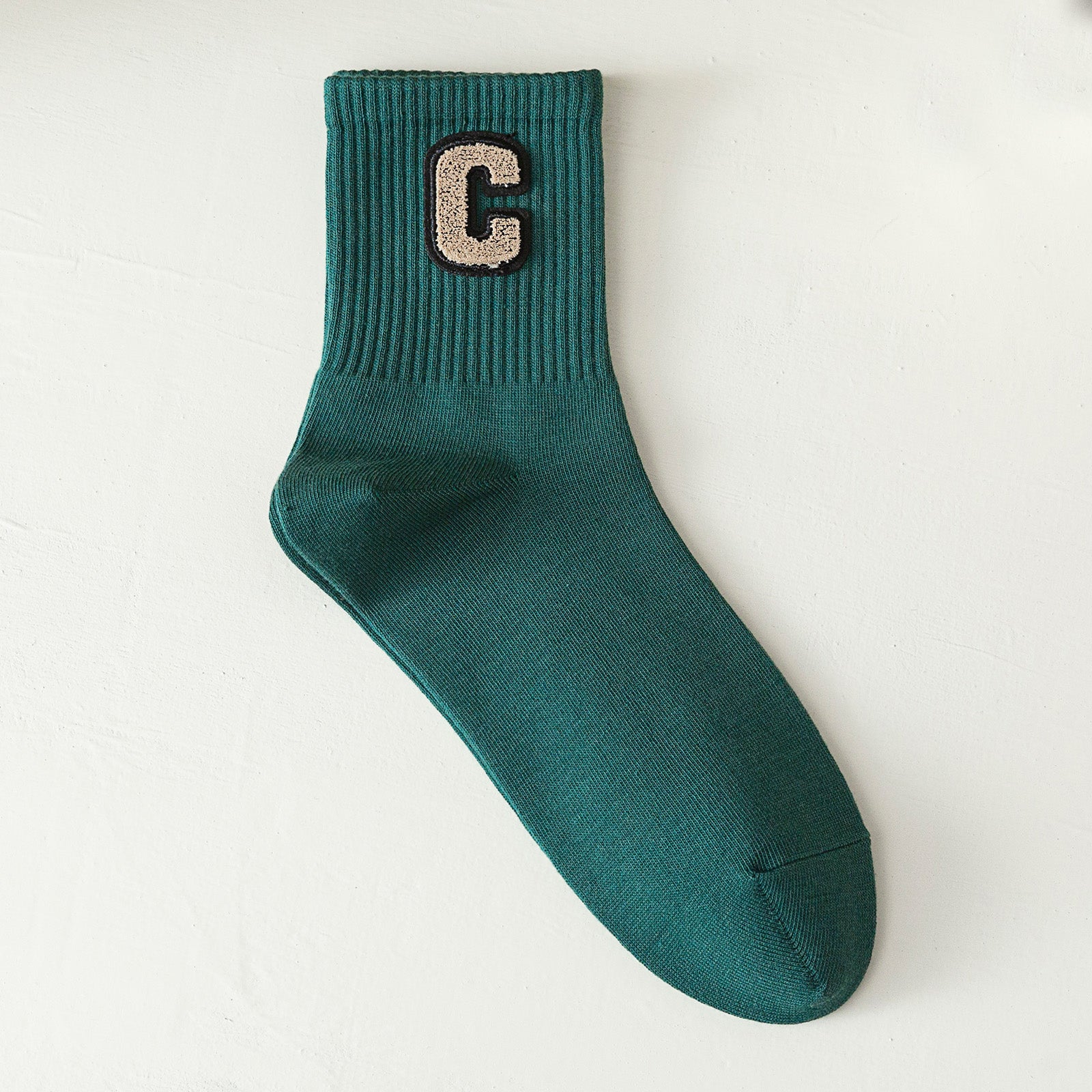 Crew Socks Comfortable Breathable 3D Textured Solid Socks Women's Stockings
