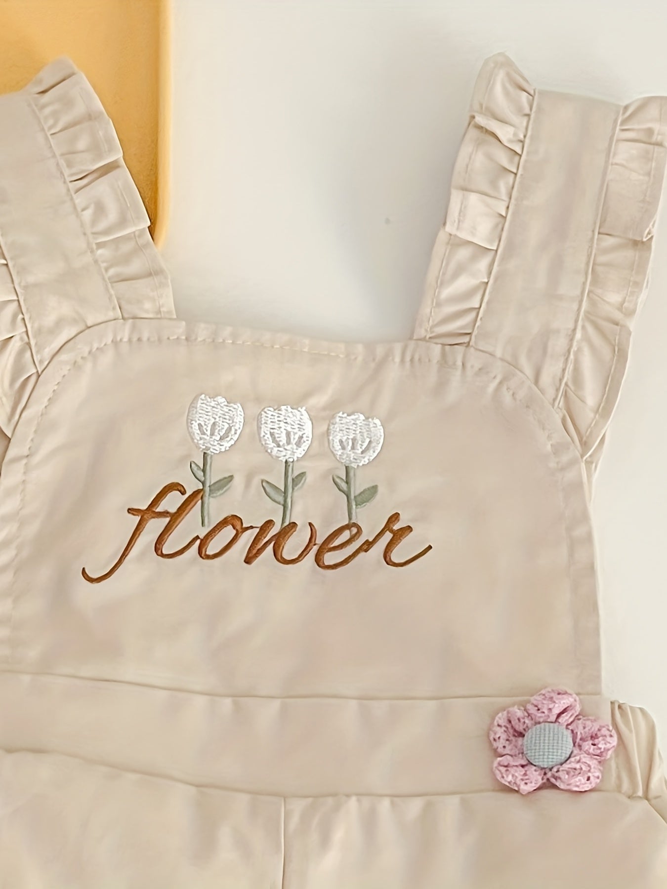 Flower Print Overall Short Pants for Baby Girls