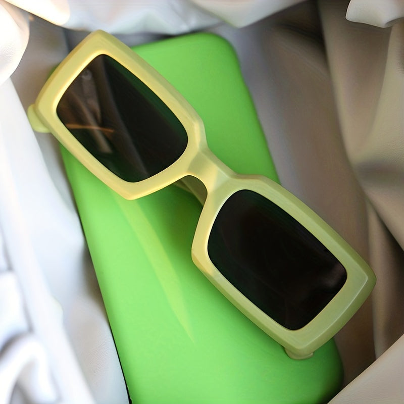 Rectangle Frame Sunglasses Y2K Casual Outdoor Eyewear UV400