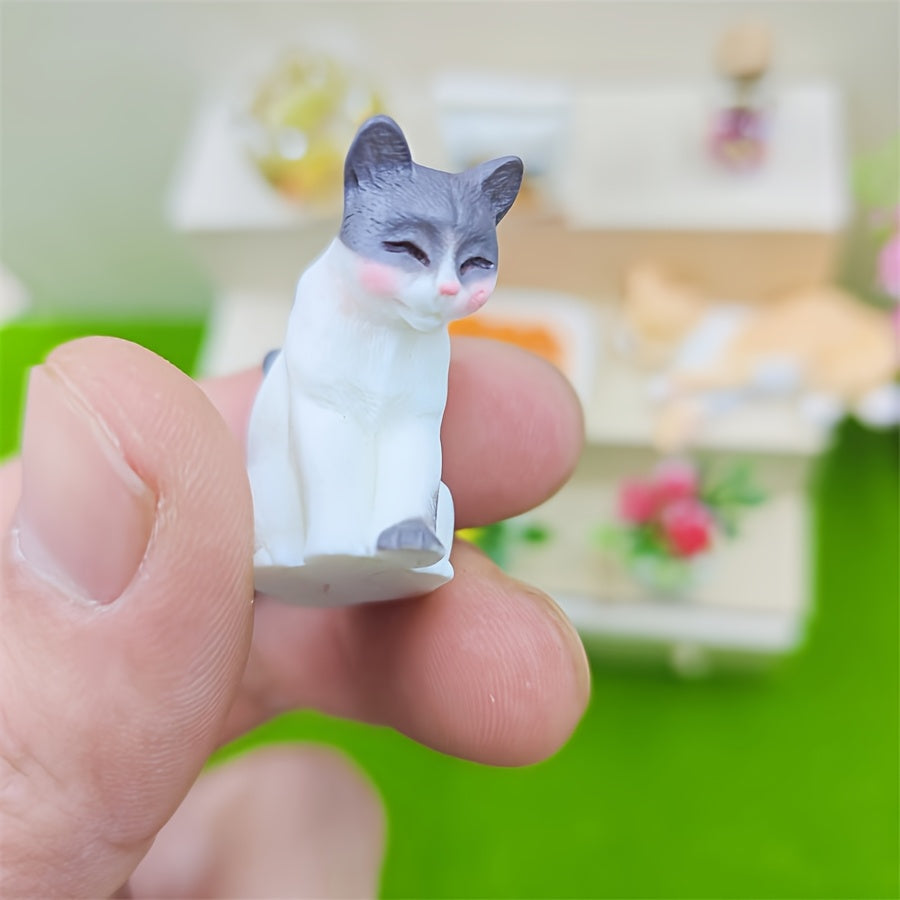 Wooden Cat Climbing Frame Dollhouse Model Ornament Small Fish DIY Accessories