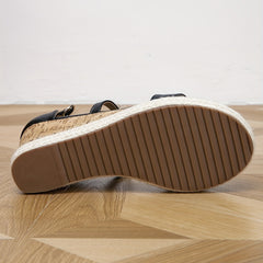 Women's Wedge Espadrilles Sandals Ankle Strap Thick Sole Shoes