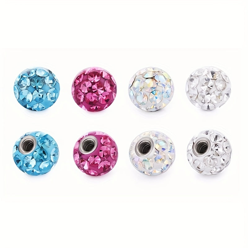 4pc Replacement Balls Spikes for Piercing Barbell 4mm 5mm 8mm CZ DIY Jewelry