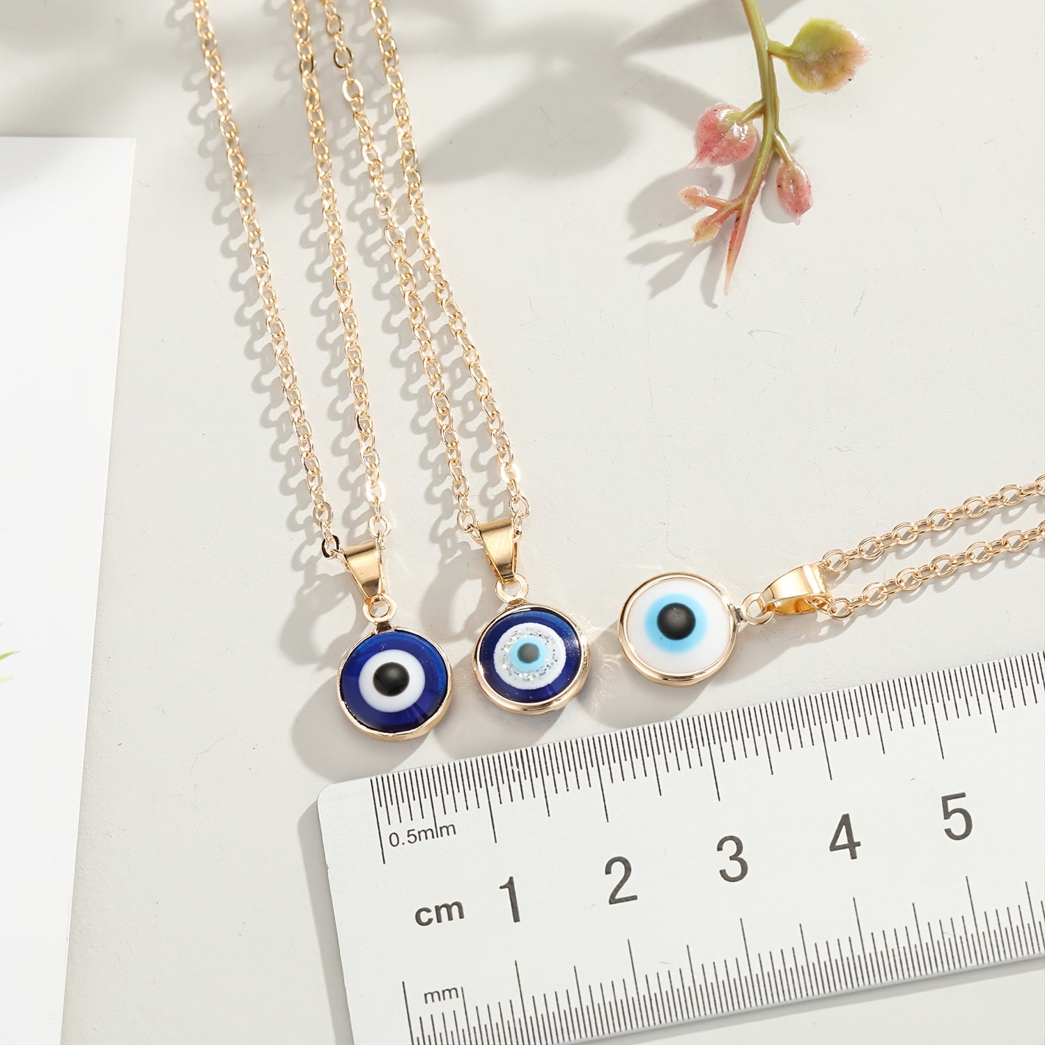 Devil's Eye Shape Pendant Necklace Adjustable Clavicle Chain