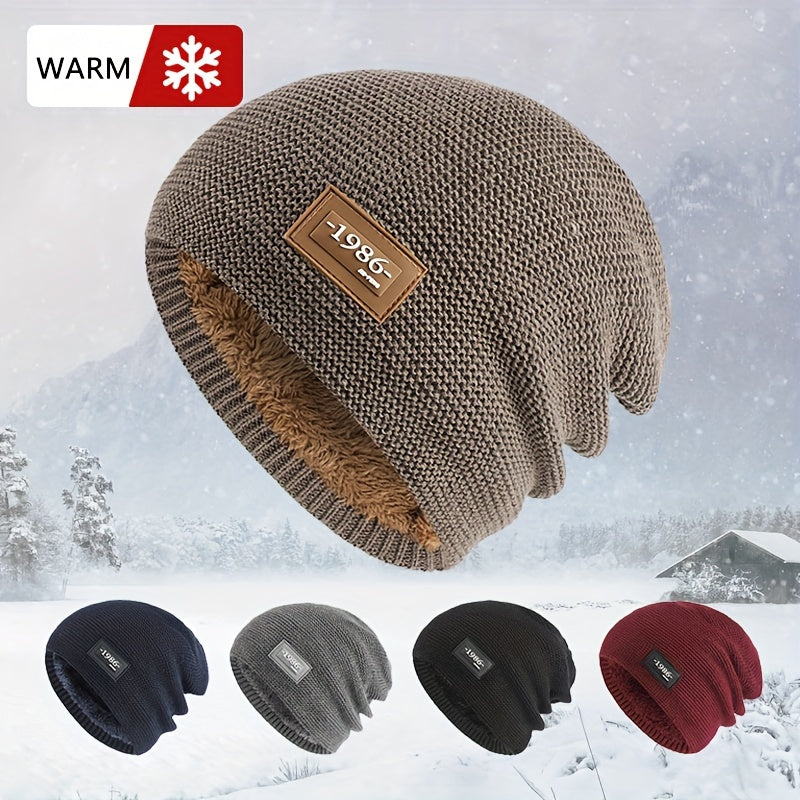Velvet Woolen Beanie Hat Outdoor Cycling Ski Ear Protection Knit Warm Hat