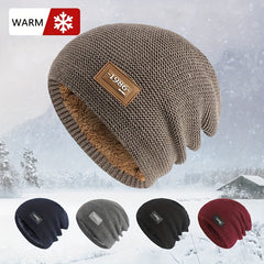 Velvet Woolen Beanie Hat Outdoor Cycling Ski Ear Protection Knit Warm Hat