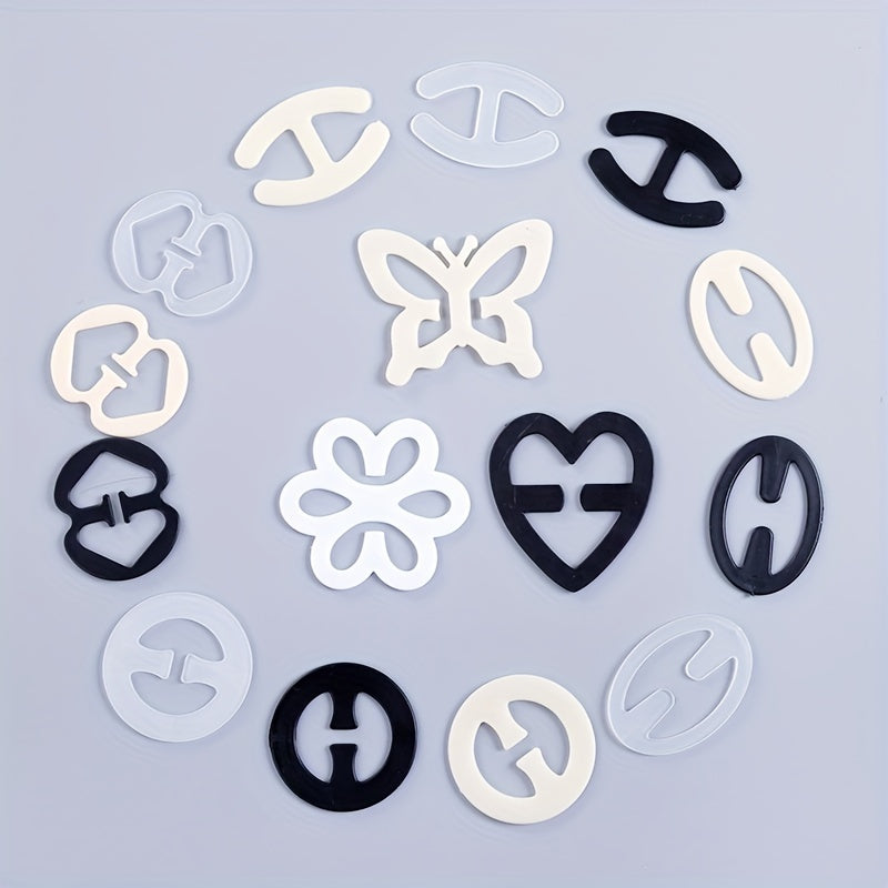 4pcs Flower Bra Strap Clips Non-slip Buckle Women's Lingerie Accessories