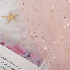 Glitter Star Mesh Fabric, Festive Gift Doll Skirt, 1/3/5 Yards Wide Sheer Fabric