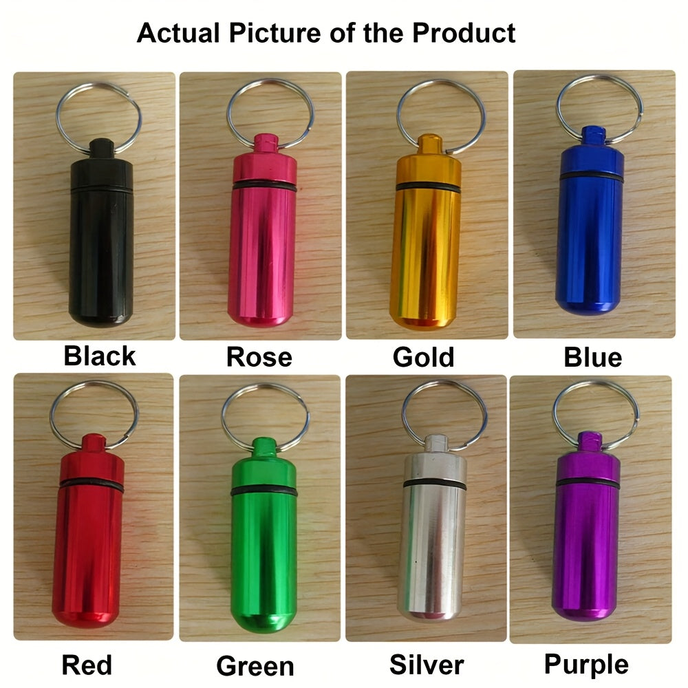 Mini Waterproof Pill Case with Keychain, Portable Container for Medi