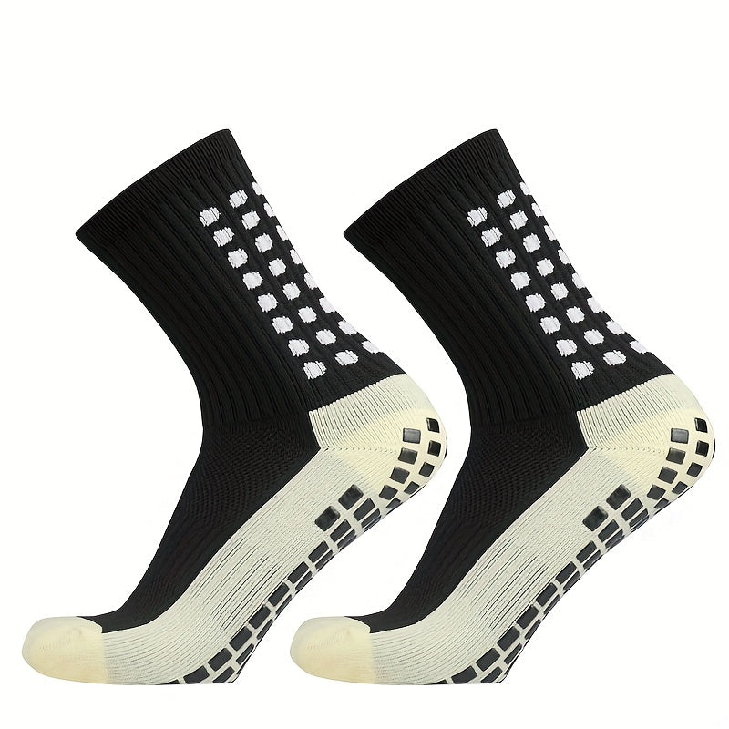 Non slip Silicone Bottom Athletic Socks For Football Mid Calf