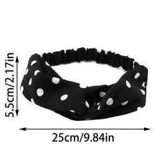 Polka Dotted Twisted Fabric Headband Boho Hair Scarf 1pc