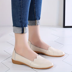 Women's Casual Flat Shoes Soft Faux Leather Comfy Sole Shoes