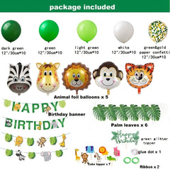 76pcs Jungle Theme Balloon Chain Arch Birthday Party Decoration