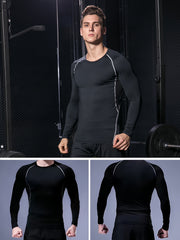 Men's Thermal Long Sleeve T-shirt & Pants Set Quick Dry Fitness Outfit
