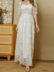  Lace Square Neck Bridesmaid Dress