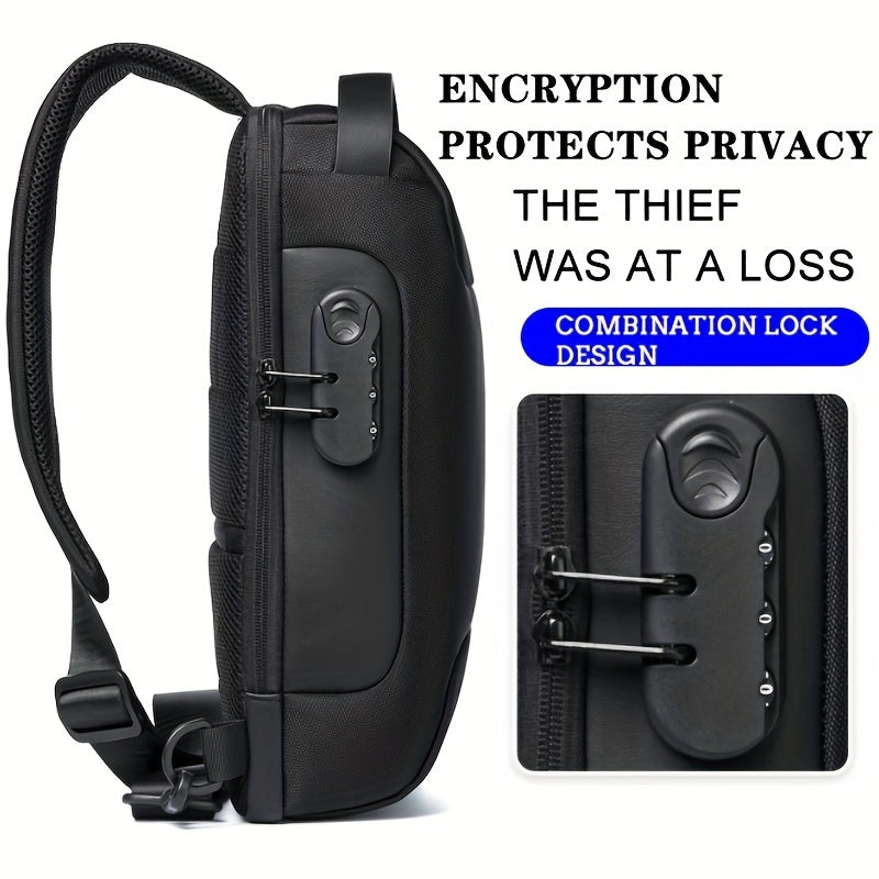 WEIXIER Men's Waterproof Waist Bag USB Charging Lock Gift For Father