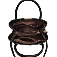 Crocodile Embossed Handbag PU Leather Shoulder Bag