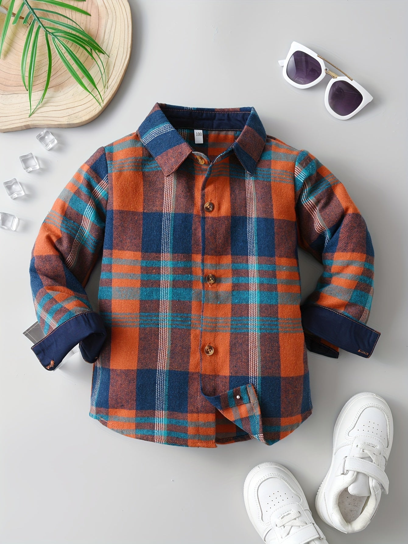Boys Plaid Shirts Long Sleeve Button Down Tops Spring Fall Outwear