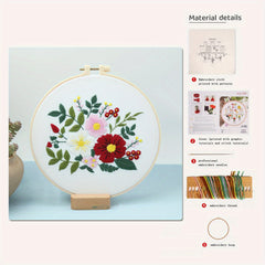 3D Embroidery DIY Material Package Flower Grass Fabric Art