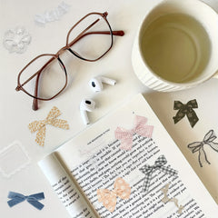 50pcs Butterfly Knot Rope Decorative PET Stickers Assorted DIY Craft Stickers