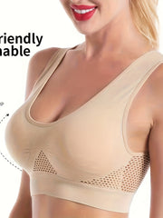 Mesh Hollow Sports Bra Quick Dry Beauty Back Yoga Tank Top