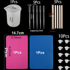 DIY Resin Jewelry Making Kit with Silicone Stir Stick & Disposable Cups