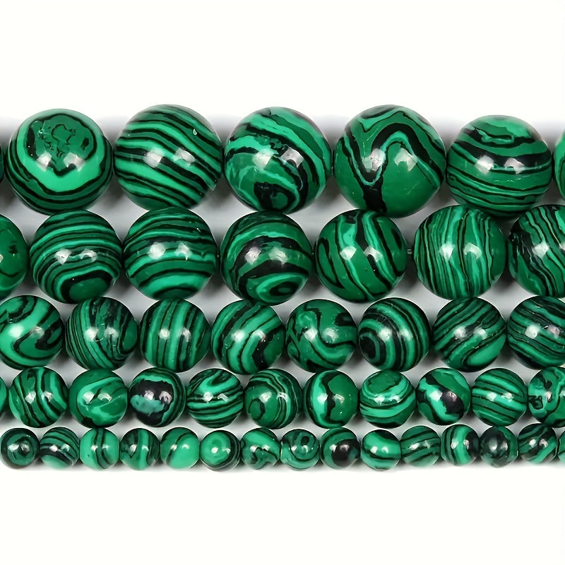 6 8 10mm Green Malachite Stone Beads DIY Bracelet Necklace