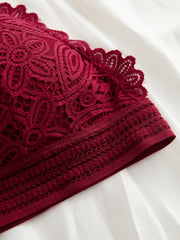 3pcs Contrast Lace Wireless Bras Women's Lingerie