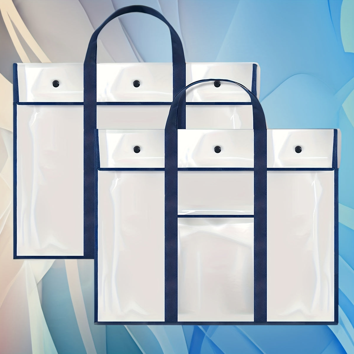 2pcs Large Poster Storage Bag Bulletin Board Holder Art Portfolio Organizer