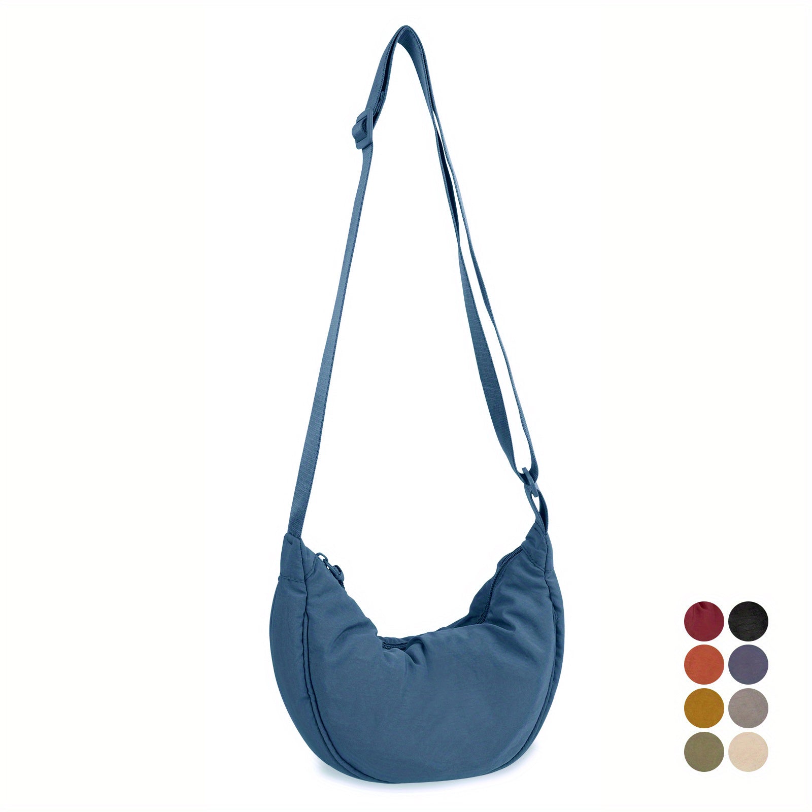 Nylon Crossbody Bag Lightweight Sling Bag Zipper Purse Adjustable Strap