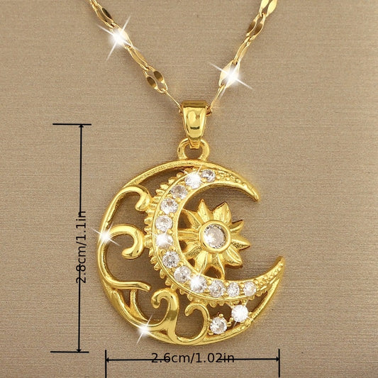 Girl's Sun Moon Star Necklace Light Jewelry for Friends
