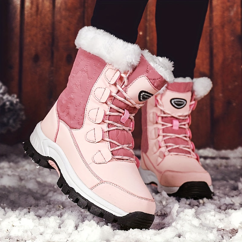 Women's Outdoor Snow Boots Warm Lace Up Platform Boots