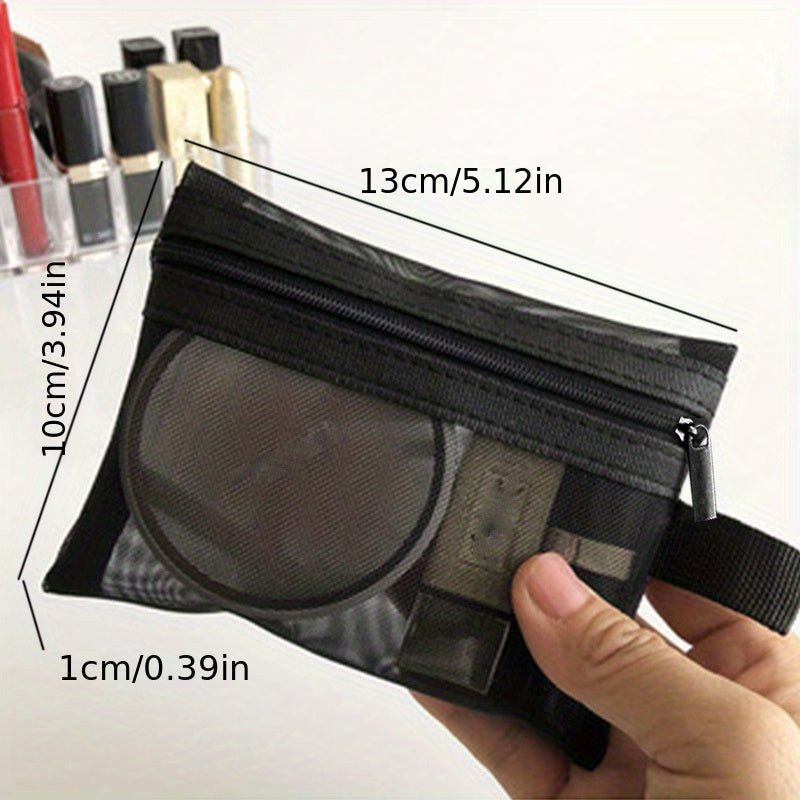 Mesh Zipper Cosmetics Bag Travel Toiletry Storage Bag