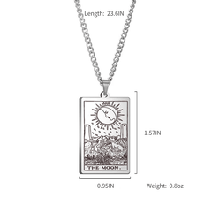Vintage Tarot 20 Main Cards Steel Necklace Men's Stainless Steel