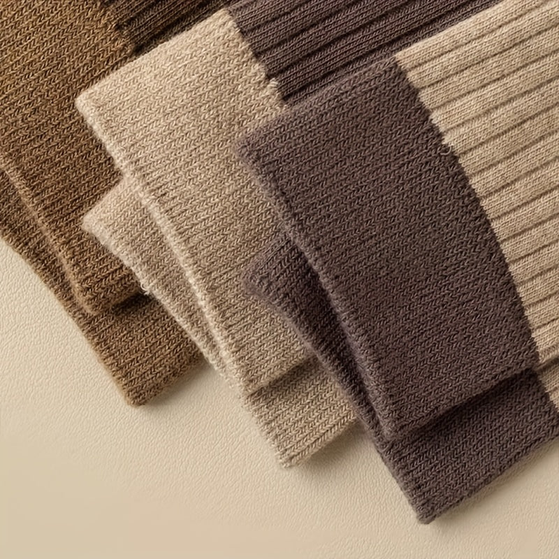 Colorblock Crew Socks 7 Pairs Women's Mid Tube Stockings
