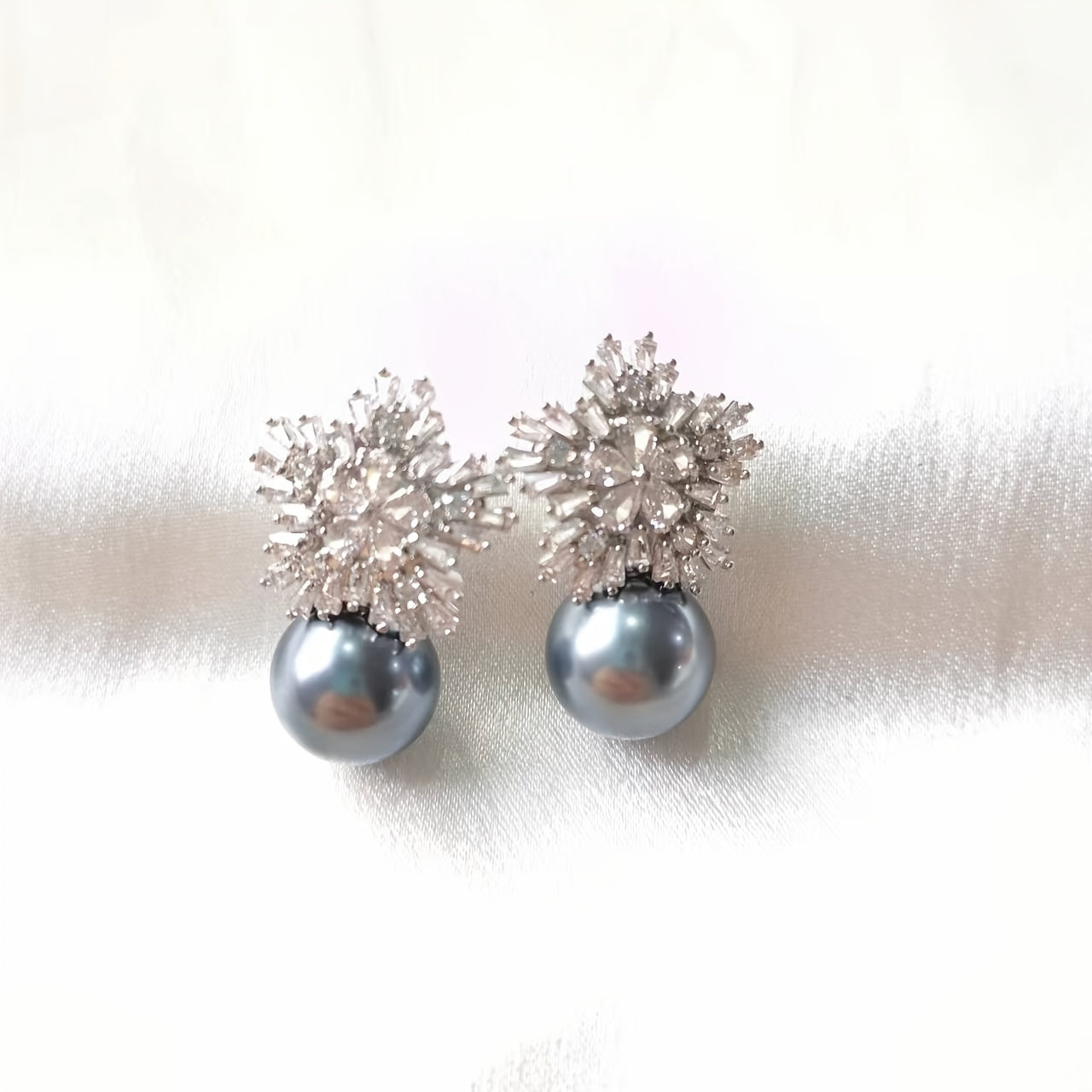 Flower Shape Faux Pearl Jewelry Set Necklace & Earrings