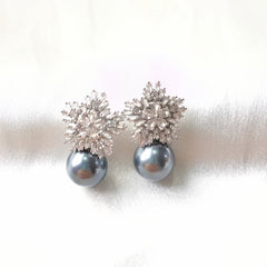 Flower Shape Faux Pearl Jewelry Set Necklace & Earrings