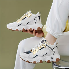Women's Colorblock Chunky Sneakers with Thick Sole