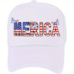 Hip Hop Butterfly Trucker Hat American Flag Pattern Baseball Cap Casual Dad Hat