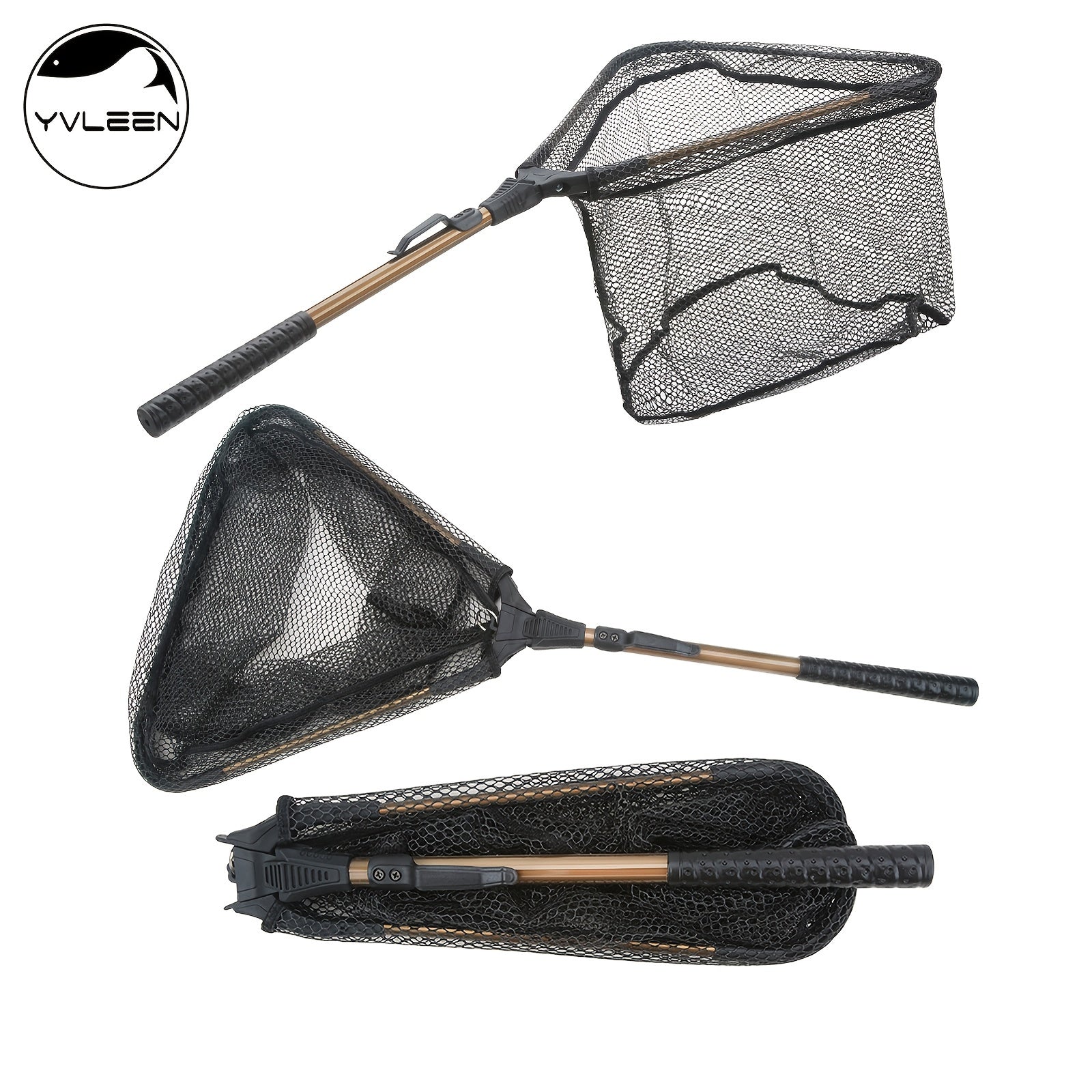 Foldable Fishing Net Telescopic Aluminum Handle 16in Hoop Size