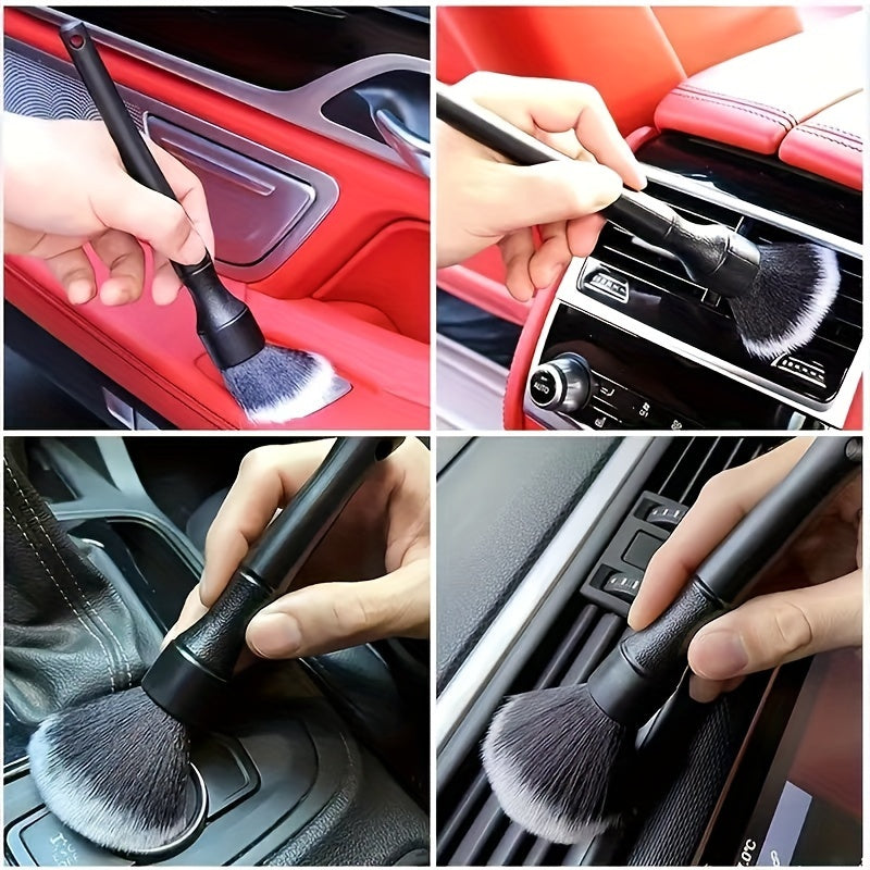2pcs Car Interior Cleaning Tools Detail Brush Dashboard Air Vent Dust Removal